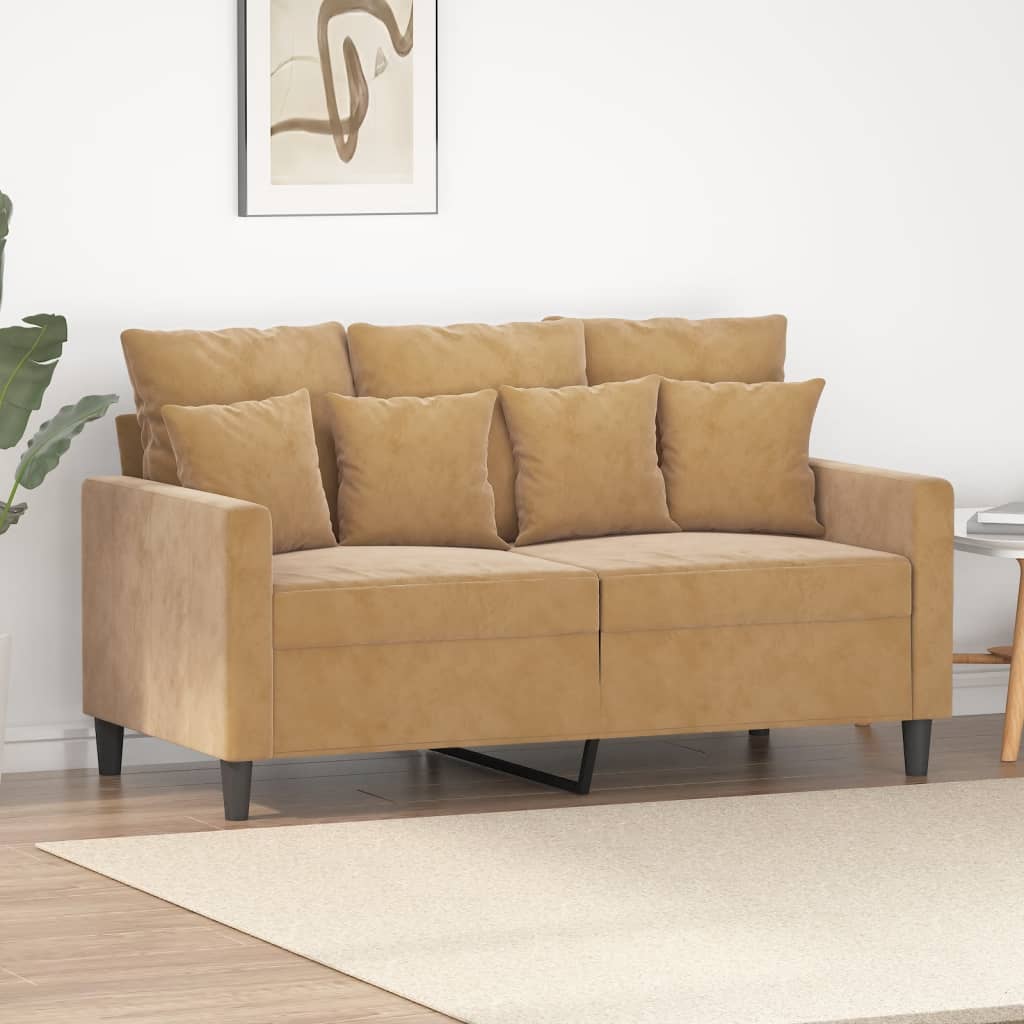Canapea cu 2 locuri, maro, 120 cm, catifea - Lando