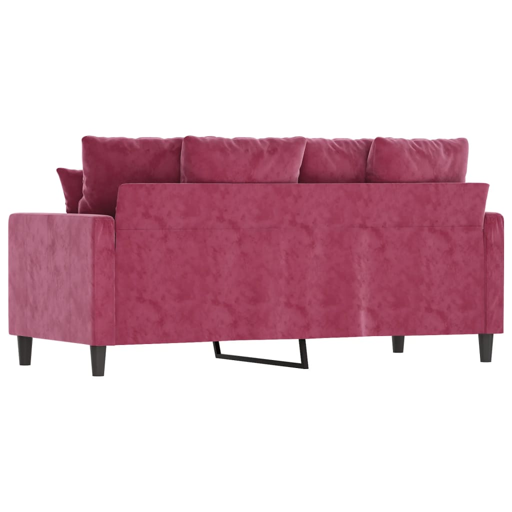 Canapea cu 2 locuri, roșu vin, 140 cm, catifea - Lando
