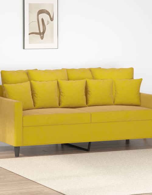 Încărcați imaginea în vizualizatorul Galerie, Canapea cu 2 locuri, galben, 140 cm, catifea - Lando
