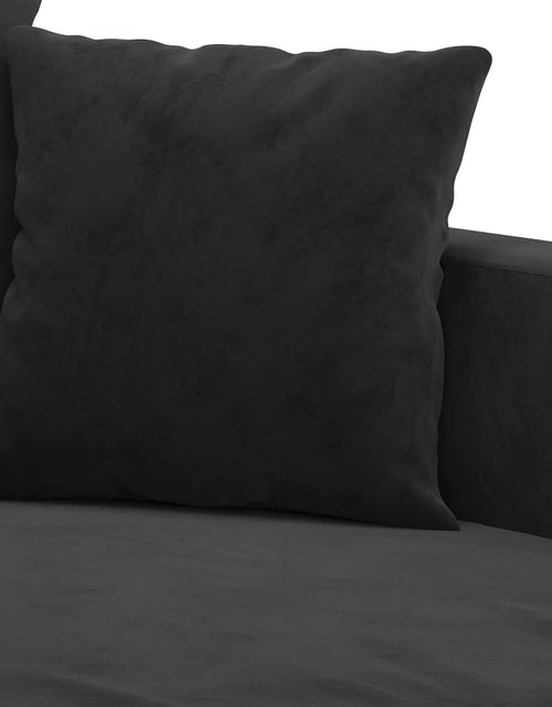 Încărcați imaginea în vizualizatorul Galerie, Canapea cu 3 locuri, Negru, 180 cm, catifea - Lando

