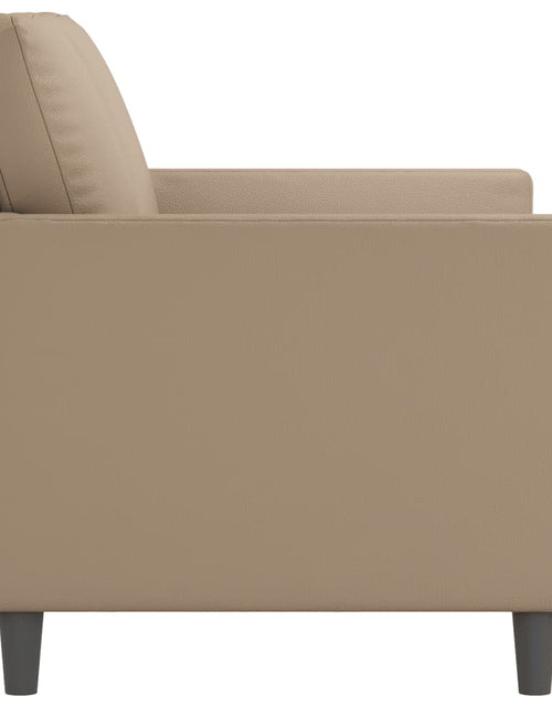 Încărcați imaginea în vizualizatorul Galerie, Canapea cu 2 locuri, cappuccino, 120 cm, piele ecologică - Lando
