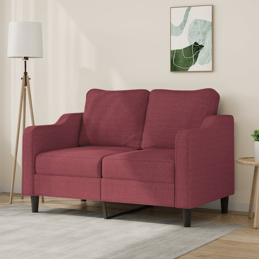 Canapea cu 2 locuri, roșu vin, 120 cm, material textil - Lando
