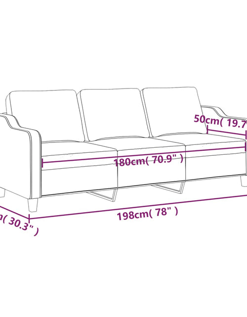 Încărcați imaginea în vizualizatorul Galerie, Canapea cu 3 locuri, gri închis, 180 cm, material textil - Lando
