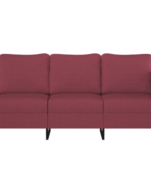 Încărcați imaginea în vizualizatorul Galerie, Canapea cu 3 locuri, roșu vin, 180 cm, material textil - Lando
