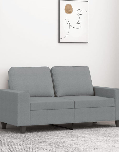 Încărcați imaginea în vizualizatorul Galerie, Canapea cu 2 locuri, gri deschis, 120 cm, material textil - Lando
