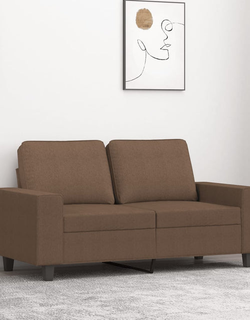 Încărcați imaginea în vizualizatorul Galerie, Canapea cu 2 locuri, maro, 120 cm, material textil - Lando
