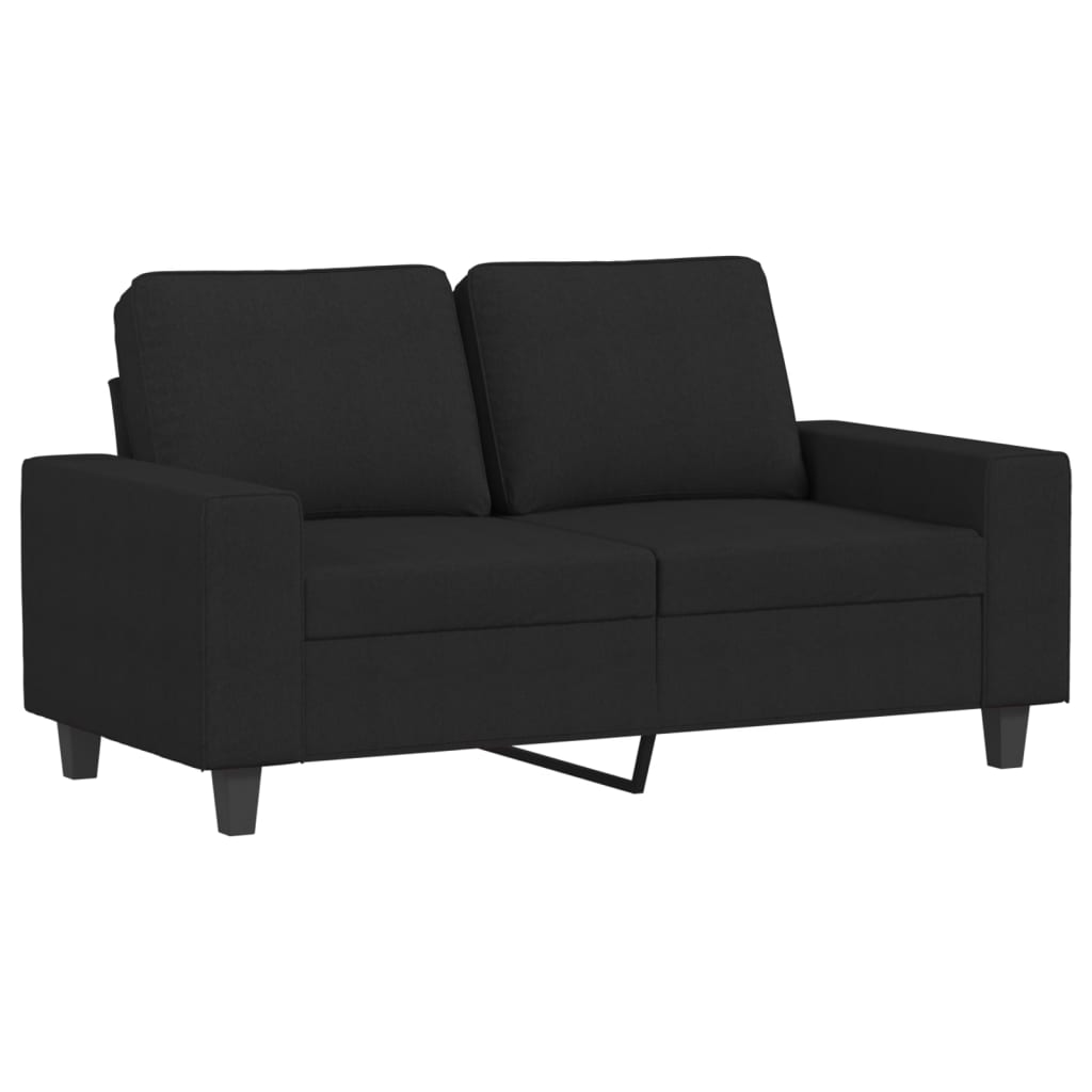Canapea cu 2 locuri, negru, 120 cm, material textil