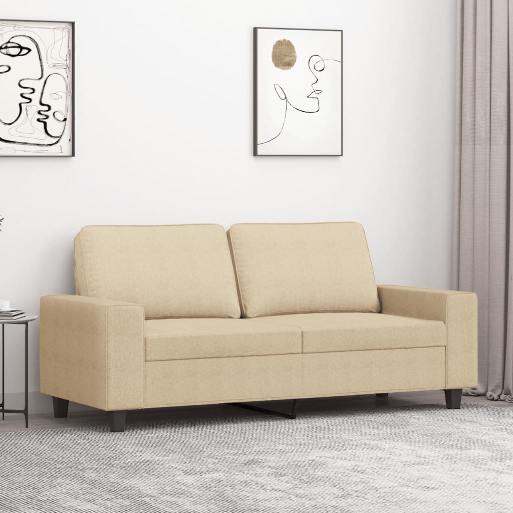 Canapea cu 2 locuri, crem, 140 cm, material textil - Lando