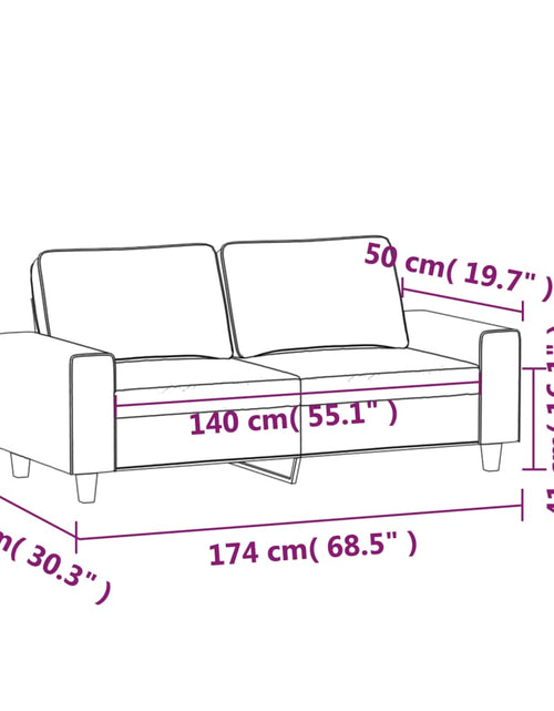 Загрузите изображение в средство просмотра галереи, Canapea cu 2 locuri, maro, 140 cm, material textil - Lando
