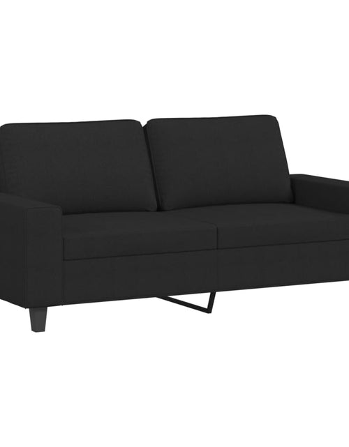 Încărcați imaginea în vizualizatorul Galerie, Canapea cu 2 locuri, negru, 140 cm, material textil - Lando
