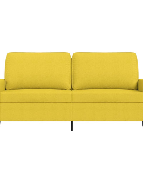 Încărcați imaginea în vizualizatorul Galerie, Canapea cu 2 locuri, galben deschis, 140 cm, material textil - Lando
