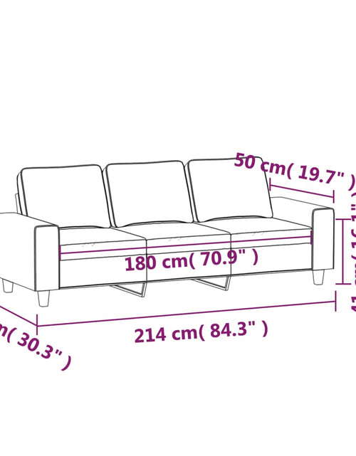 Încărcați imaginea în vizualizatorul Galerie, Canapea cu 3 locuri, maro, 180 cm, material textil - Lando
