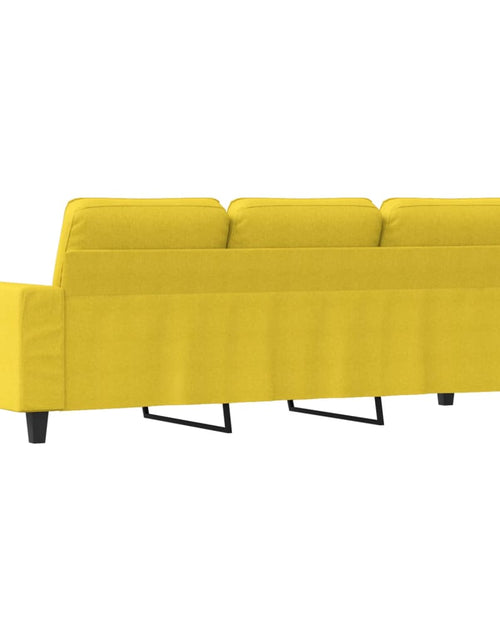 Încărcați imaginea în vizualizatorul Galerie, Canapea cu 3 locuri, galben deschis, 180 cm, material textil - Lando
