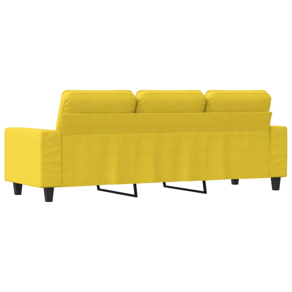 Canapea cu 3 locuri, galben deschis, 180 cm, material textil - Lando