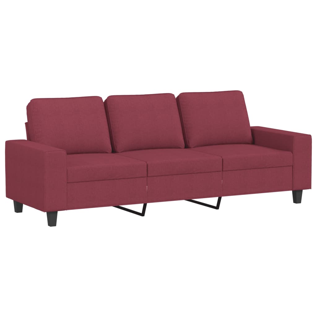 Canapea cu 3 locuri, roșu vin, 180 cm, material textil - Lando
