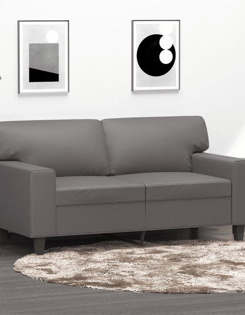 Încărcați imaginea în vizualizatorul Galerie, Canapea cu 2 locuri, gri, 120 cm, piele ecologică - Lando
