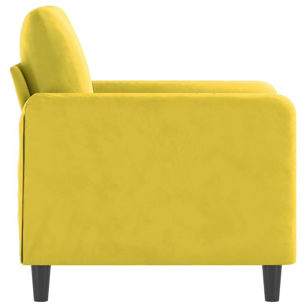 Canapea de o persoană, galben, 60 cm, catifea - Lando