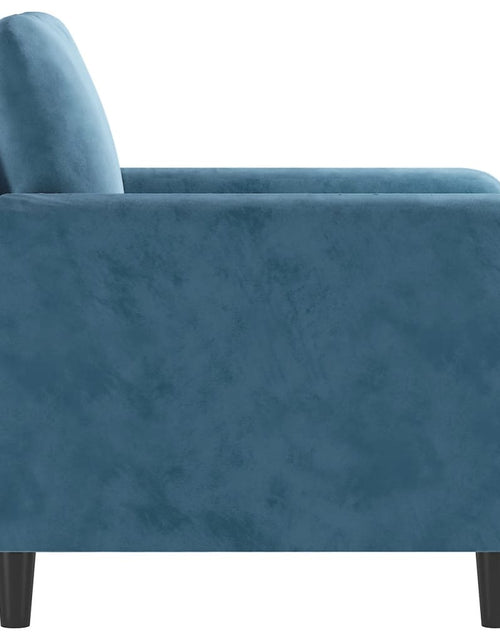 Încărcați imaginea în vizualizatorul Galerie, Canapea de o persoană, Albastru, 60 cm, catifea - Lando
