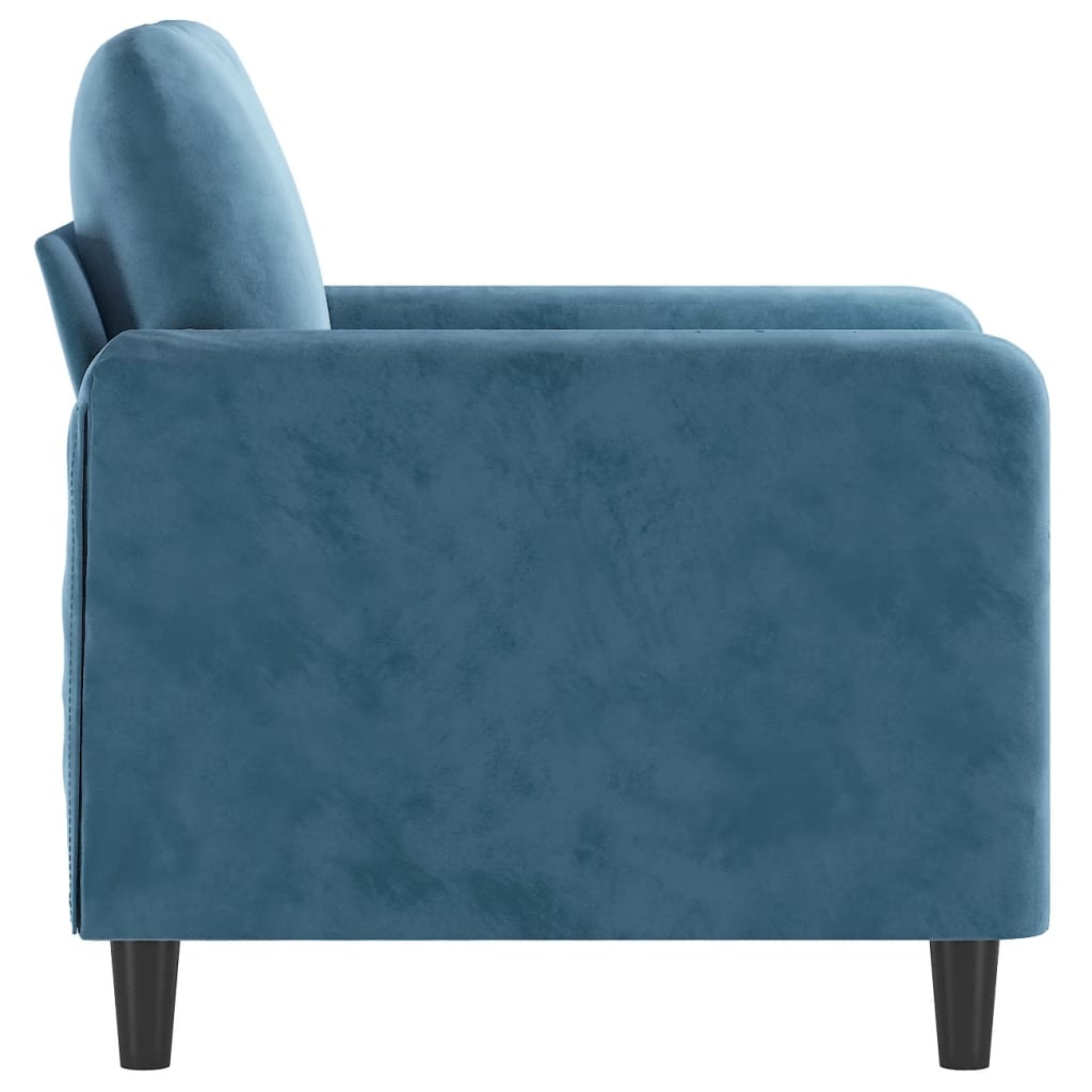 Canapea de o persoană, Albastru, 60 cm, catifea - Lando