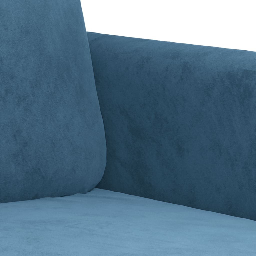 Canapea de o persoană, Albastru, 60 cm, catifea - Lando
