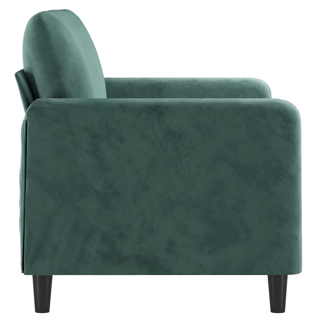 Canapea cu 2 locuri, verde închis, 120 cm, catifea - Lando