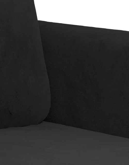 Încărcați imaginea în vizualizatorul Galerie, Canapea cu 2 locuri, negru, 120 cm, catifea
