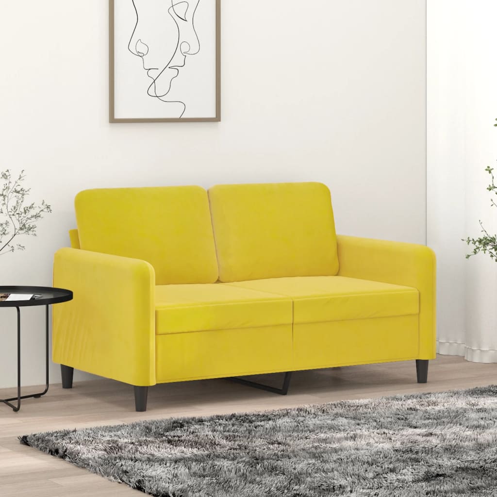 Canapea cu 2 locuri, galben, 120 cm, catifea - Lando