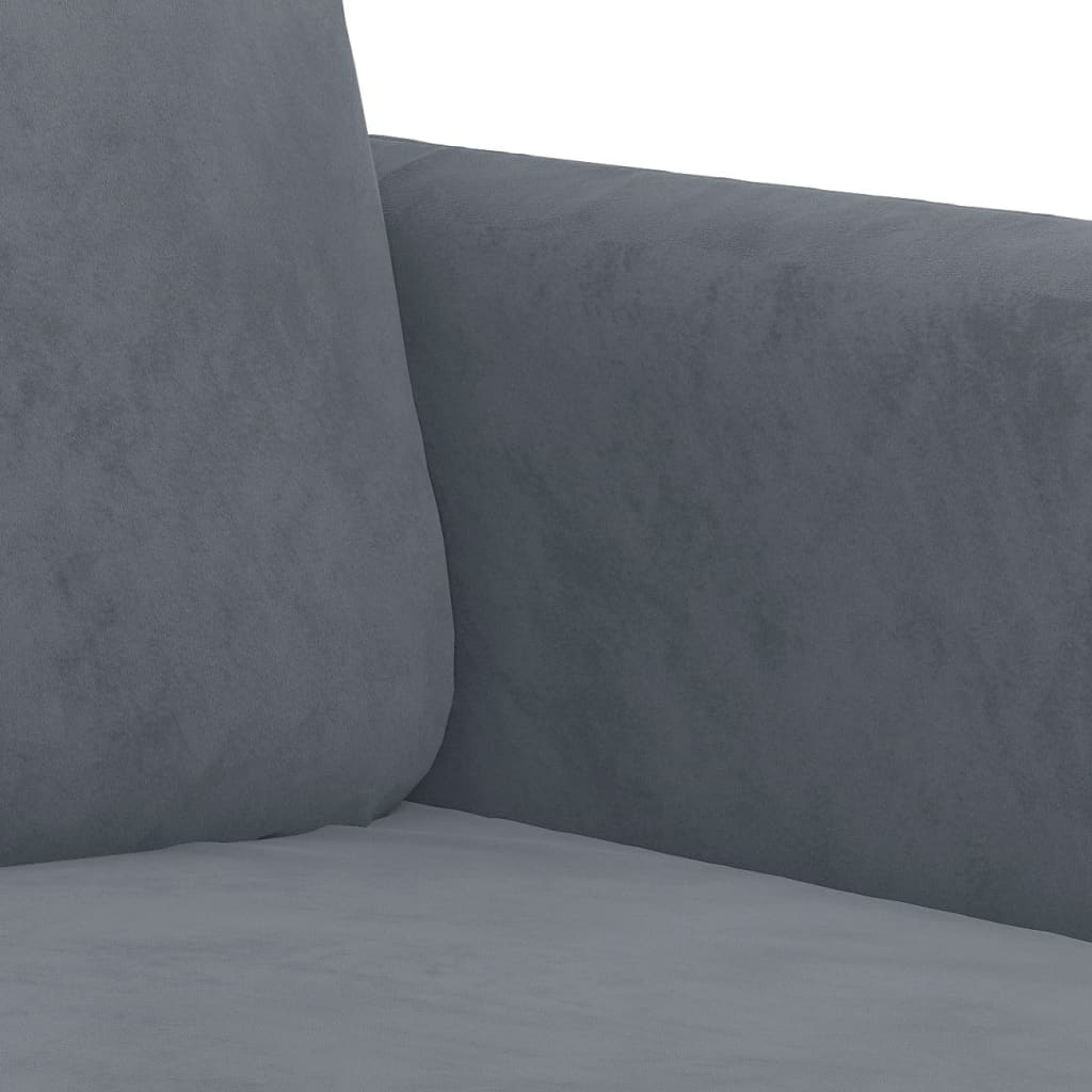 Canapea cu 2 locuri, gri închis, 140 cm, catifea - Lando