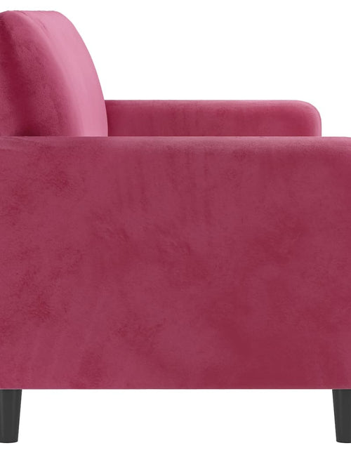 Încărcați imaginea în vizualizatorul Galerie, Canapea cu 3 locuri, roșu vin, 180 cm, material catifea - Lando
