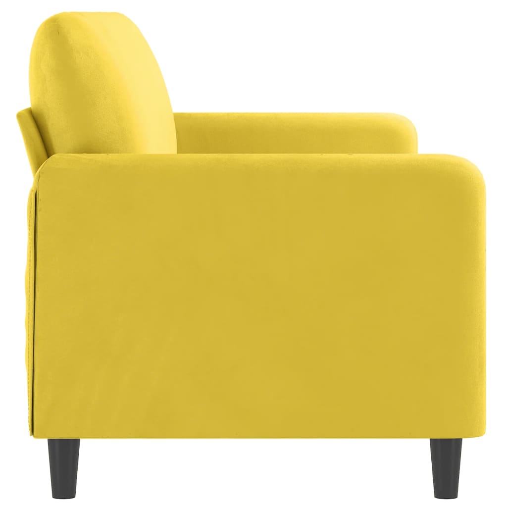 Canapea cu 3 locuri, galben, 180 cm, catifea - Lando