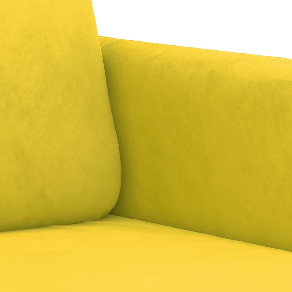 Canapea cu 3 locuri, galben, 180 cm, catifea - Lando