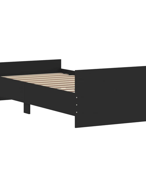Încărcați imaginea în vizualizatorul Galerie, Cadru de pat, negru, 90x200 cm, lemn prelucrat - Lando
