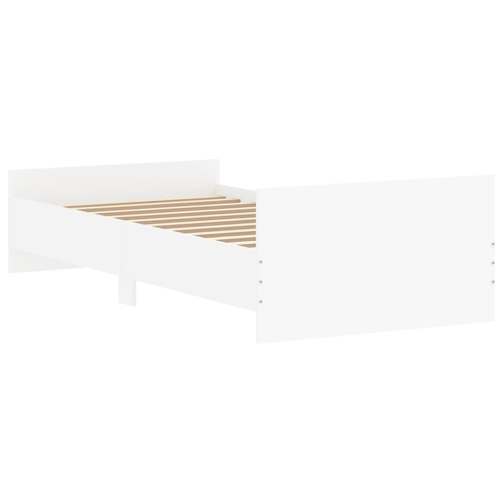 Cadru de pat, alb, 100x200 cm, lemn prelucrat - Lando