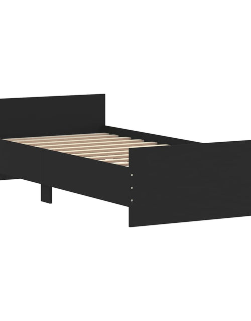 Încărcați imaginea în vizualizatorul Galerie, Cadru de pat, negru, 100x200 cm, lemn prelucrat - Lando
