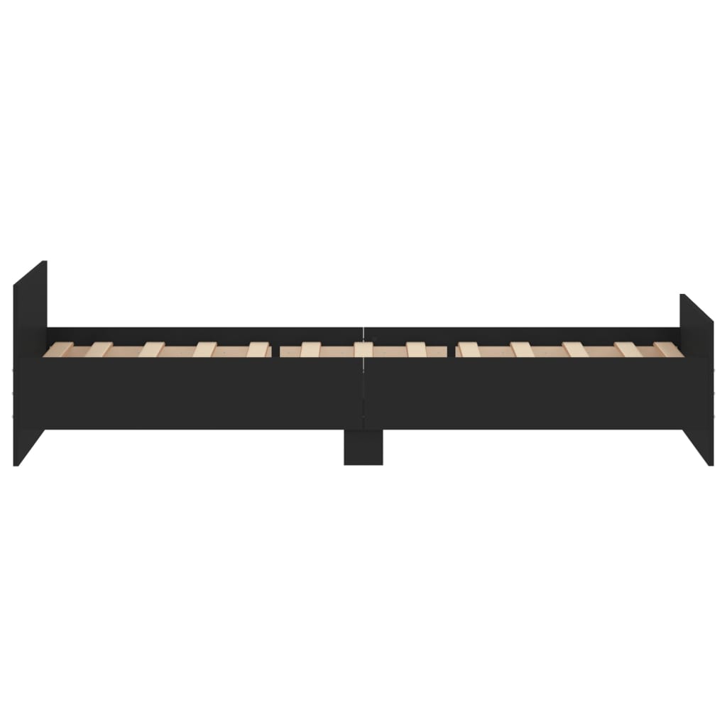 Cadru de pat, negru, 100x200 cm, lemn prelucrat - Lando