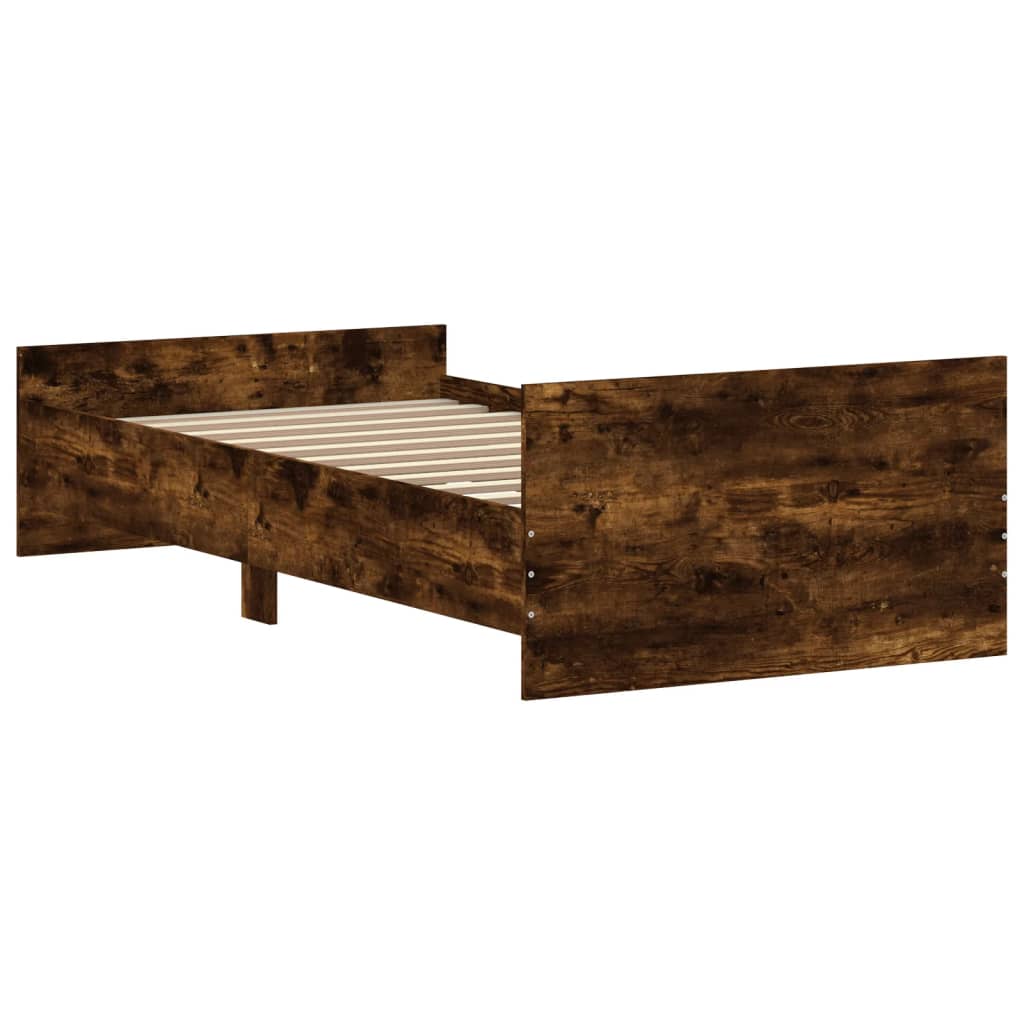 Cadru de pat, stejar fumuriu, 100x200 cm, lemn prelucrat - Lando