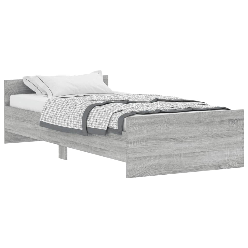 Cadru de pat, gri sonoma, 100x200 cm, lemn prelucrat - Lando
