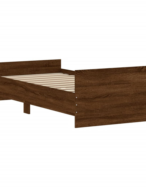 Încărcați imaginea în vizualizatorul Galerie, Cadru de pat, stejar maro, 100x200 cm, lemn prelucrat - Lando
