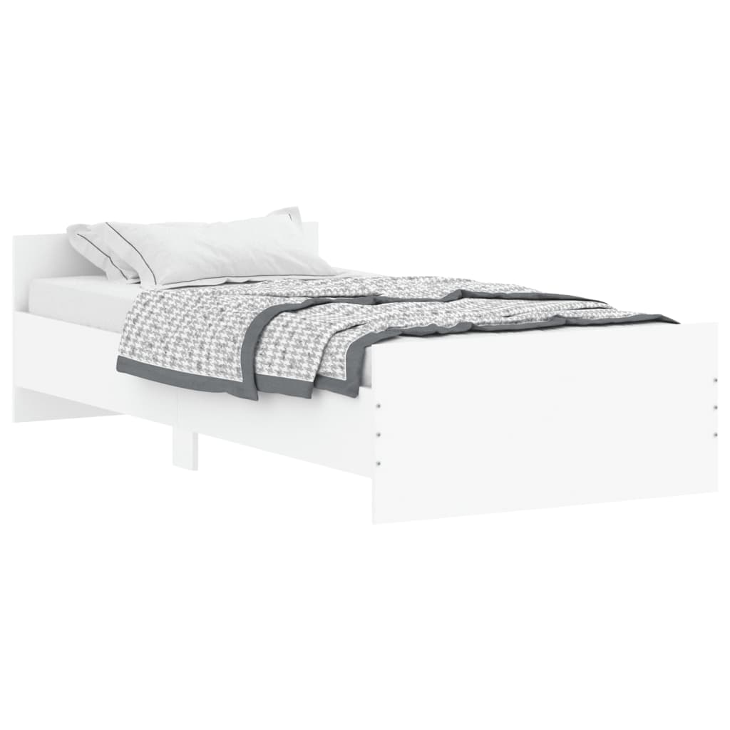 Cadru de pat, alb, 90x190 cm, lemn prelucrat - Lando