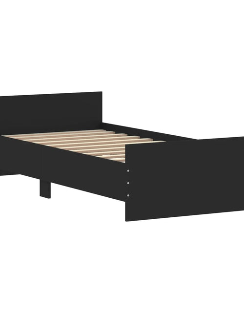 Încărcați imaginea în vizualizatorul Galerie, Cadru de pat, negru, 90x190 cm, lemn prelucrat - Lando
