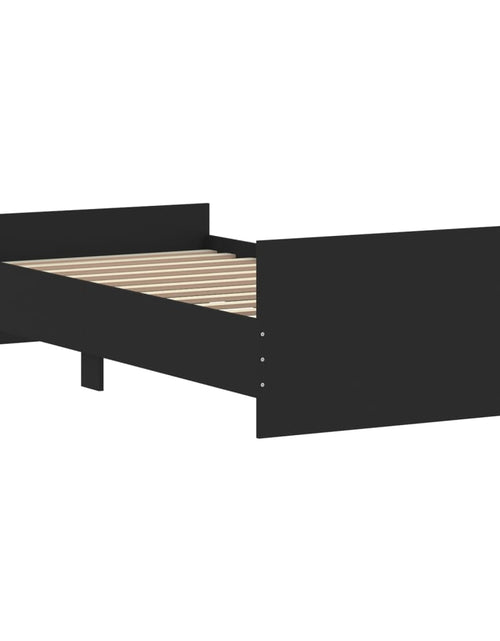 Încărcați imaginea în vizualizatorul Galerie, Cadru de pat, negru, 90x190 cm, lemn prelucrat - Lando
