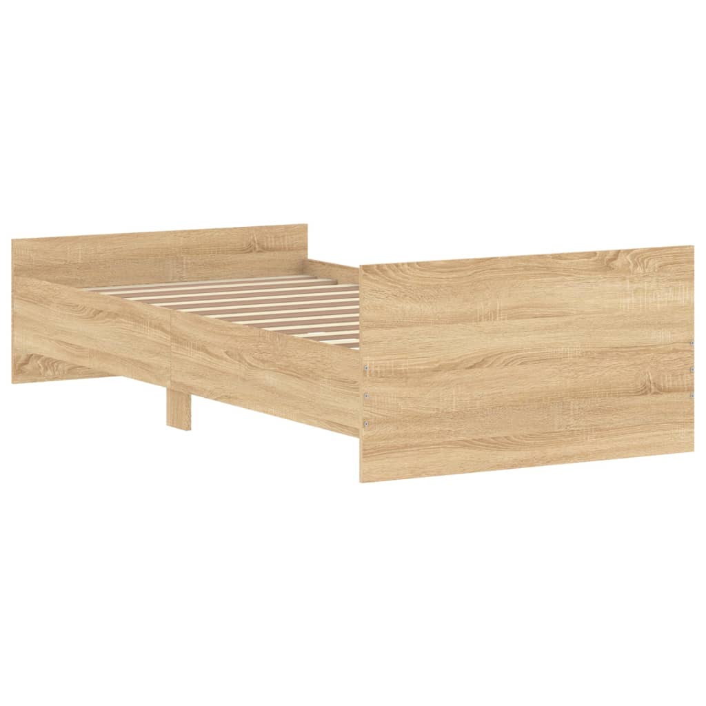 Cadru de pat, stejar sonoma, 90x190 cm, lemn prelucrat - Lando