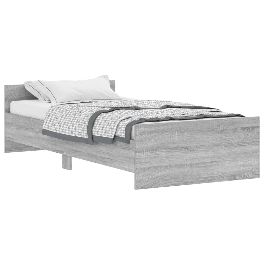 Cadru de pat, gri sonoma, 90x190 cm, lemn prelucrat - Lando