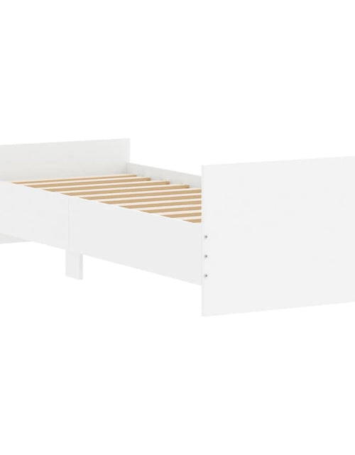 Încărcați imaginea în vizualizatorul Galerie, Cadru de pat mic single, alb, 75x190 cm, lemn prelucrat - Lando
