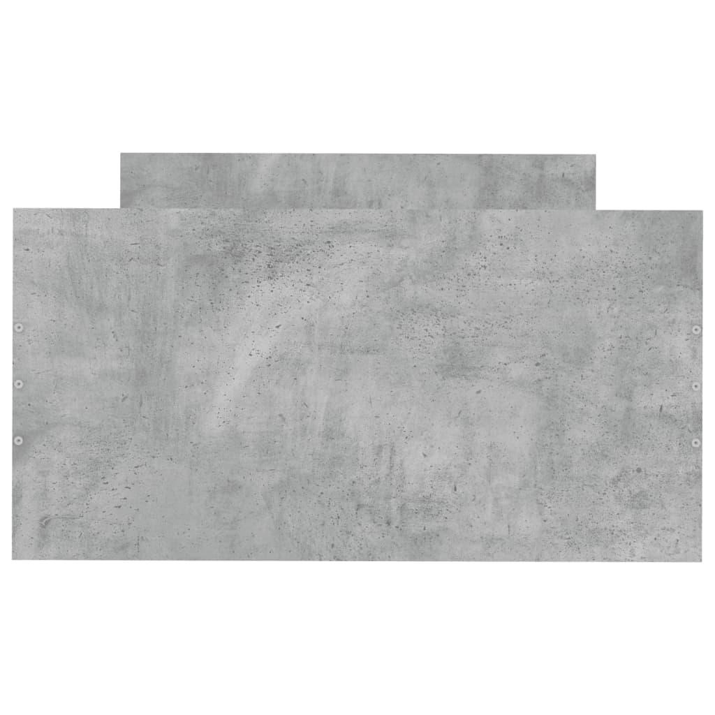 Cadru de pat mic single, gri beton, 75x190 cm, lemn prelucrat - Lando