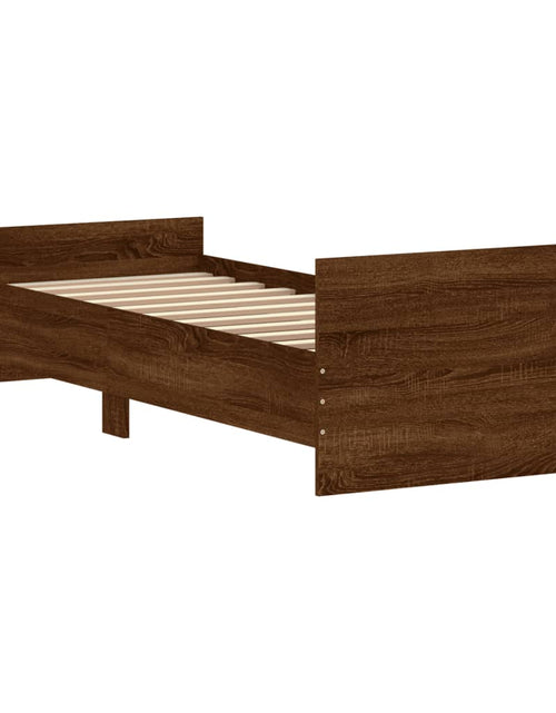 Încărcați imaginea în vizualizatorul Galerie, Cadru de pat mic single stejar maro 75x190 cm lemn prelucrat - Lando

