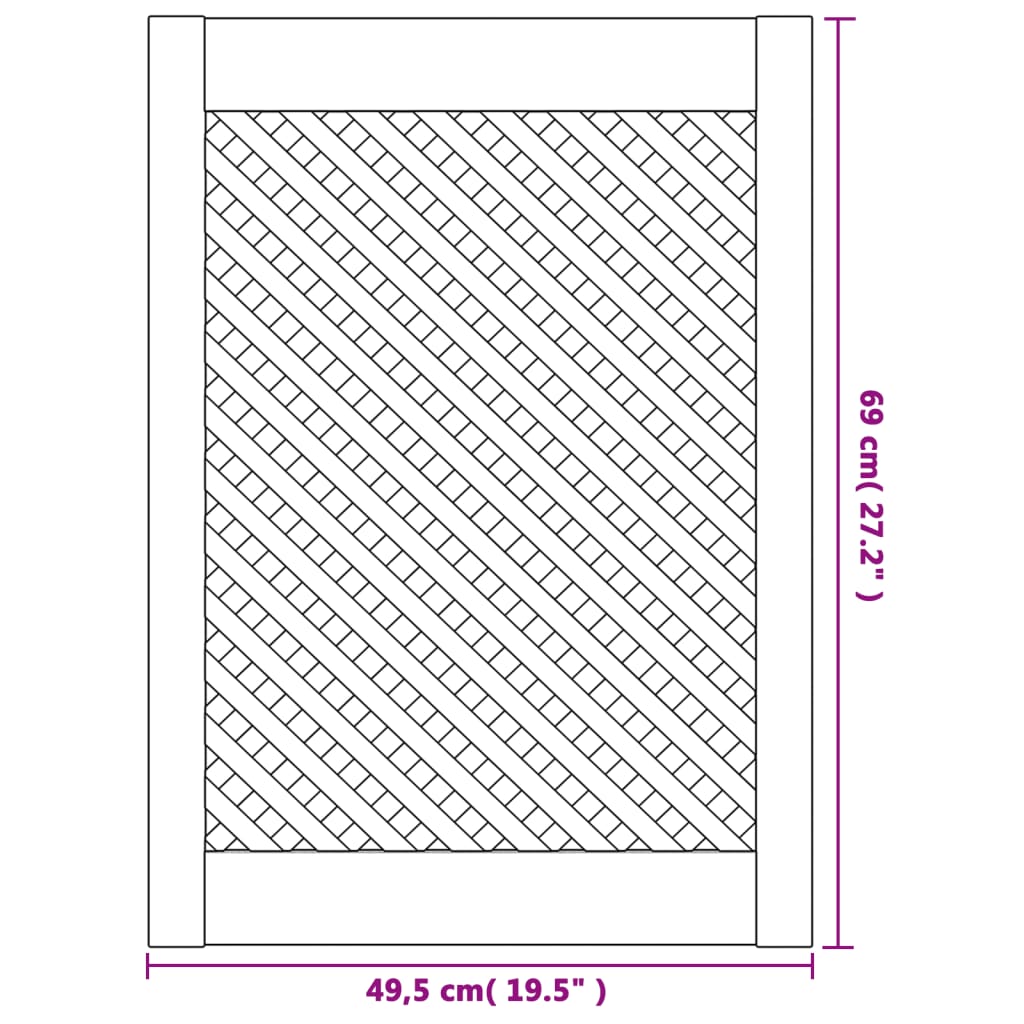 Uși de dulap cu zăbrele 2 buc. 49,5x69 cm, lemn masiv de pin Lando - Lando