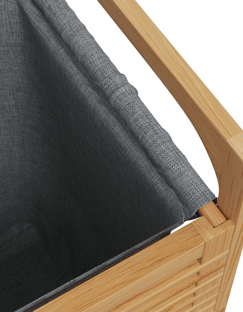 Încărcați imaginea în vizualizatorul Galerie, Coș de rufe cu sac gri 32x30x36,5 cm, bambus - Lando

