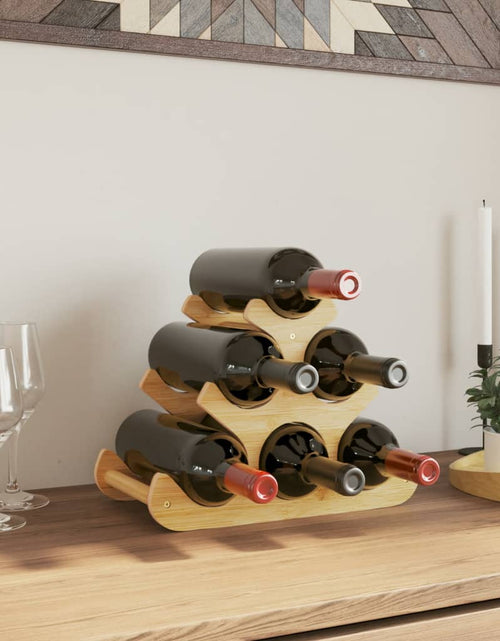 Загрузите изображение в средство просмотра галереи, Raft de vin, pentru 6 sticle, 35x18x25,5 cm, bambus - Lando
