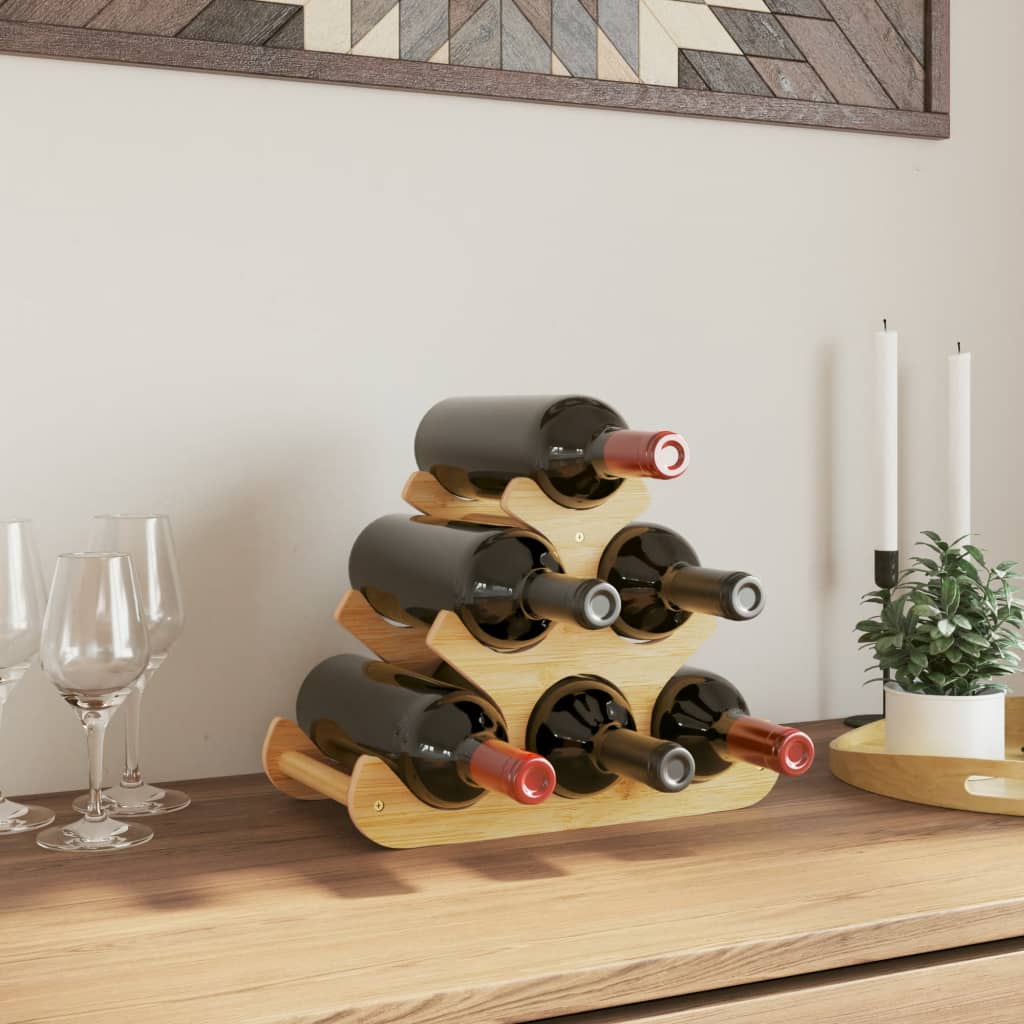 Raft de vin, pentru 6 sticle, 35x18x25,5 cm, bambus - Lando